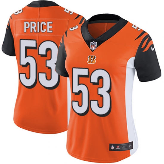 Nike Bengals #53 Billy Price Orange Alternate Womens Stitched NFL Vapor Untouchable Limited Jersey Nike Bengals #53 Billy Price Orange Alternate Womens Stitched NFL Vapor Untouchable Limited Jersey