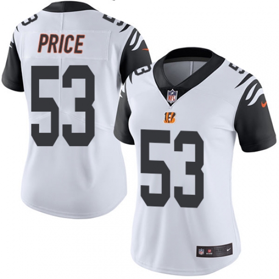 Nike Bengals #53 Billy Price White Womens Stitched NFL Limited Rush Jersey Nike Bengals #53 Billy Price White Womens Stitched NFL Limited Rush Jersey