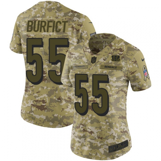 Nike Bengals #55 Vontaze Burfict Camo Women Stitched NFL Limited 2018 Salute to Service Jersey Nike Bengals #55 Vontaze Burfict Camo Women Stitched NFL Limited 2018 Salute to Service Jersey