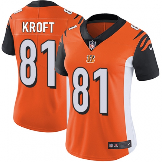Nike Bengals #81 Tyler Kroft Orange Alternate Womens Stitched NFL Vapor Untouchable Limited Jersey Nike Bengals #81 Tyler Kroft Orange Alternate Womens Stitched NFL Vapor Untouchable Limited Jersey