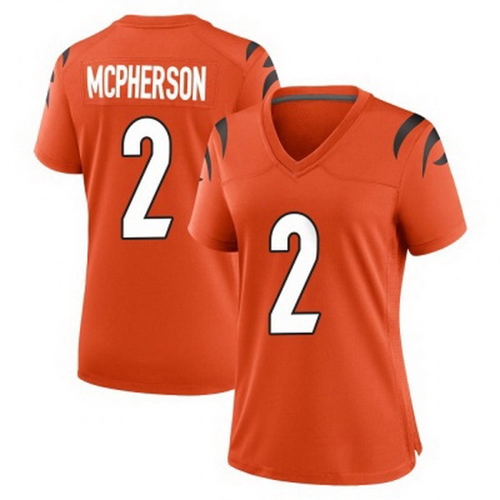 Women Cincinnati Bengals #2 Evan McPherson 2021 Orange Vapor Limited Stitched NFL Jersey Women Cincinnati Bengals #2 Evan McPherson 2021 Orange Vapor Limited Stitched NFL Jersey