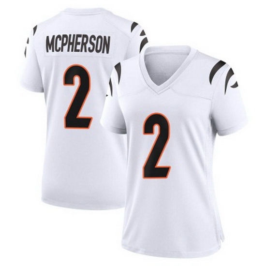 Women Cincinnati Bengals #2 Evan McPherson 2021 White Vapor Limited Stitched NFL Jersey Women Cincinnati Bengals #2 Evan McPherson 2021 White Vapor Limited Stitched NFL Jersey