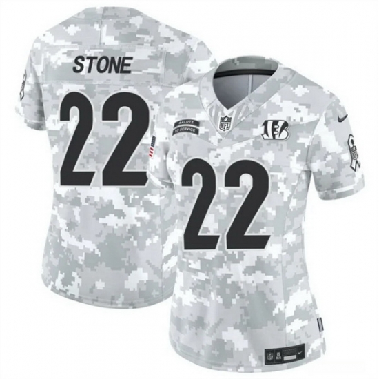 Women Cincinnati Bengals 22 Geno Stone 2024 F U S E Arctic Camo Salute To Service Limited Stitched Football Jersey Women Cincinnati Bengals 22 Geno Stone 2024 F U S E Arctic Camo Salute To Service Limited Stitched Football Jersey
