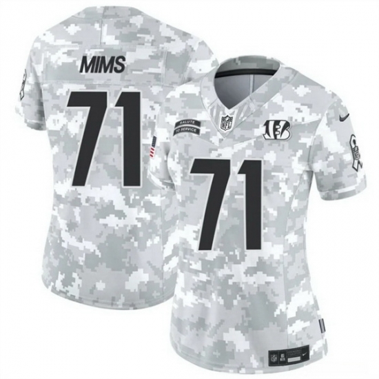 Women Cincinnati Bengals 71 Amarius Mims 2024 F U S E Arctic Camo Salute To Service Limited Stitched Football Jersey Women Cincinnati Bengals 71 Amarius Mims 2024 F U S E Arctic Camo Salute To Service Limited Stitched Football Jersey