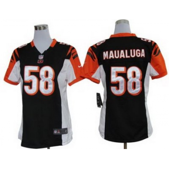 Women Nike Cincinnati Bengals 58# Rey Maualuga Black Nike NFL Jerseys Women Nike Cincinnati Bengals 58# Rey Maualuga Black Nike NFL Jerseys