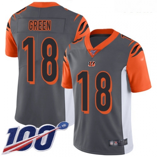 Bengals #18 A J Green Silver Youth Stitched Football Limited Inverted Legend 100th Season Jersey Bengals #18 A J Green Silver Youth Stitched Football Limited Inverted Legend 100th Season Jersey