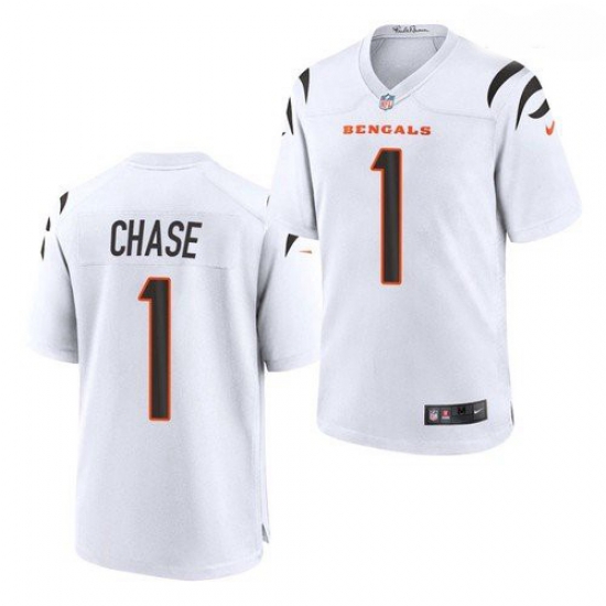 Youth Cincinnati Bengals #1 Ja'Marr Chase White 2021 Game Football Jersey Youth Cincinnati Bengals #1 Ja'Marr Chase White 2021 Game Football Jersey