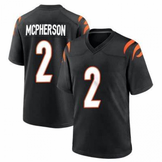 Youth Cincinnati Bengals #2 Evan McPherson 2021 Black Vapor Limited Stitched NFL Jersey Youth Cincinnati Bengals #2 Evan McPherson 2021 Black Vapor Limited Stitched NFL Jersey