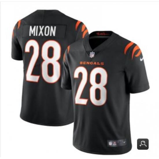 Youth Cincinnati Bengals #28 Joe Mixon 2021 Black Vapor Limited Stitched NFL Jersey Youth Cincinnati Bengals #28 Joe Mixon 2021 Black Vapor Limited Stitched NFL Jersey