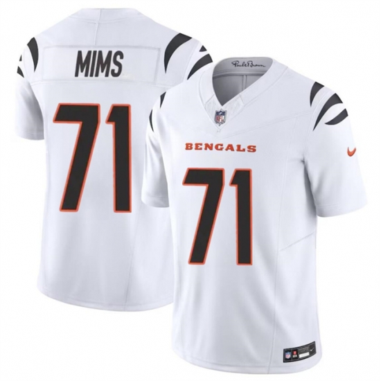 Youth Cincinnati Bengals 71 Amarius Mims White 2024 Draft F U S E Vapor Untouchable Limited Stitched Jersey Youth Cincinnati Bengals 71 Amarius Mims White 2024 Draft F U S E Vapor Untouchable Limited Stitched Jersey