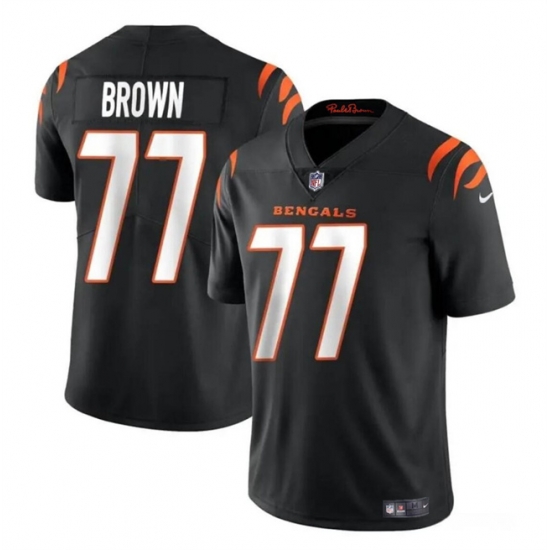 Youth Cincinnati Bengals 77 Trent Brown Black Vapor Untouchable Limited Stitched Jersey Youth Cincinnati Bengals 77 Trent Brown Black Vapor Untouchable Limited Stitched Jersey