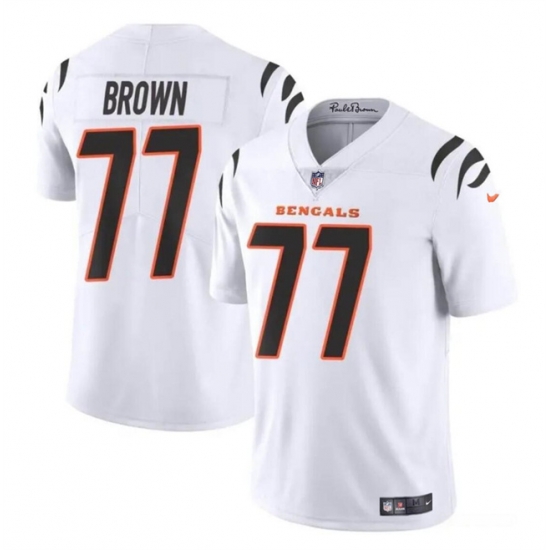 Youth Cincinnati Bengals 77 Trent Brown White Vapor Untouchable Limited Stitched Jersey Youth Cincinnati Bengals 77 Trent Brown White Vapor Untouchable Limited Stitched Jersey