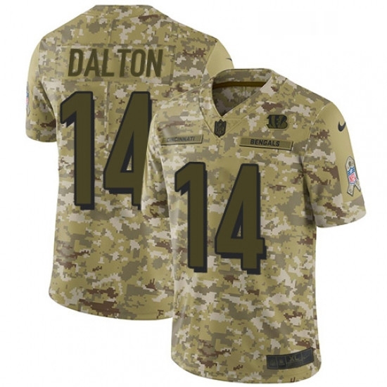 Youth Nike Cincinnati Bengals 14 Andy Dalton Limited Camo 2018 Salute to Service NFL Jersey Youth Nike Cincinnati Bengals 14 Andy Dalton Limited Camo 2018 Salute to Service NFL Jersey