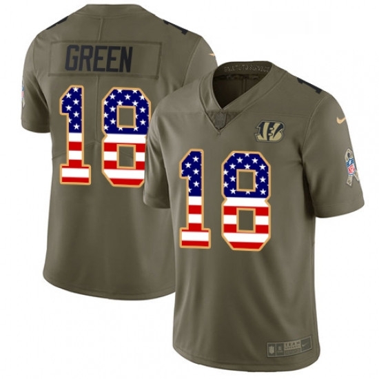 Youth Nike Cincinnati Bengals 18 AJ Green Limited OliveUSA Flag 2017 Salute to Service NFL Jersey Youth Nike Cincinnati Bengals 18 AJ Green Limited OliveUSA Flag 2017 Salute to Service NFL Jersey