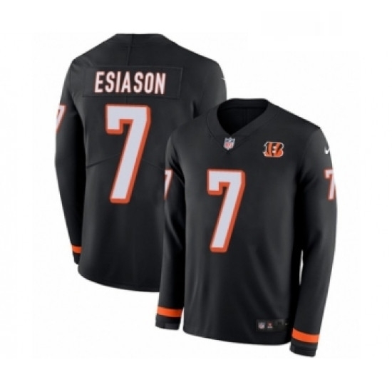 Youth Nike Cincinnati Bengals 7 Boomer Esiason Limited Black Therma Long Sleeve NFL Jersey Youth Nike Cincinnati Bengals 7 Boomer Esiason Limited Black Therma Long Sleeve NFL Jersey