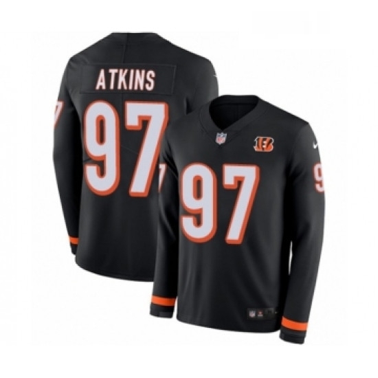 Youth Nike Cincinnati Bengals 97 Geno Atkins Limited Black Therma Long Sleeve NFL Jersey Youth Nike Cincinnati Bengals 97 Geno Atkins Limited Black Therma Long Sleeve NFL Jersey
