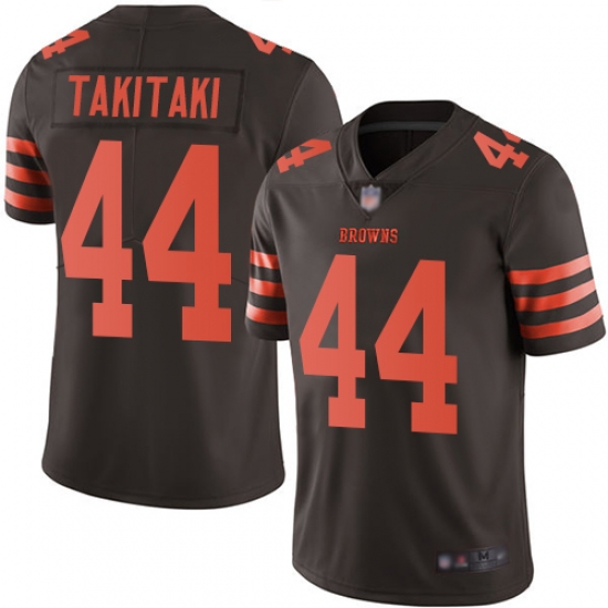 Browns 44 Sione Takitaki Brown Men Stitched Football Limited Rush Jersey Browns 44 Sione Takitaki Brown Men Stitched Football Limited Rush Jersey