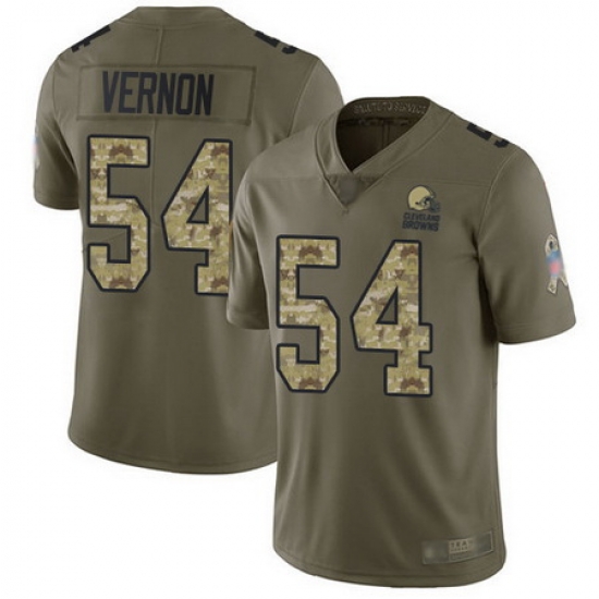 Browns #54 Olivier Vernon Olive Camo Men Stitched Football Limited 2017 Salute To Service Jersey Browns #54 Olivier Vernon Olive Camo Men Stitched Football Limited 2017 Salute To Service Jersey