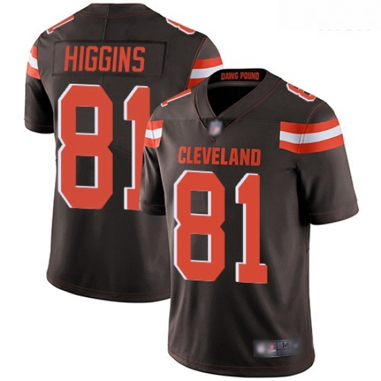 Browns 81 Rashard Higgins Brown Team Color Men Stitched Football Vapor Untouchable Limited Jersey Browns 81 Rashard Higgins Brown Team Color Men Stitched Football Vapor Untouchable Limited Jersey