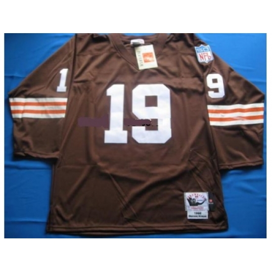 Cleveland Browns 19 Bernie Kosar Brown Long Sleeve Throwback NFL Jersey Cleveland Browns 19 Bernie Kosar Brown Long Sleeve Throwback NFL Jersey
