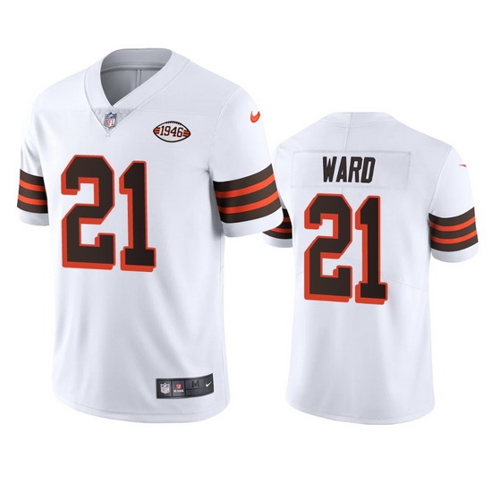 Cleveland Browns 21 Denzel Ward Nike 1946 Collection Alternate Vapor Limited NFL Jersey White Cleveland Browns 21 Denzel Ward Nike 1946 Collection Alternate Vapor Limited NFL Jersey White