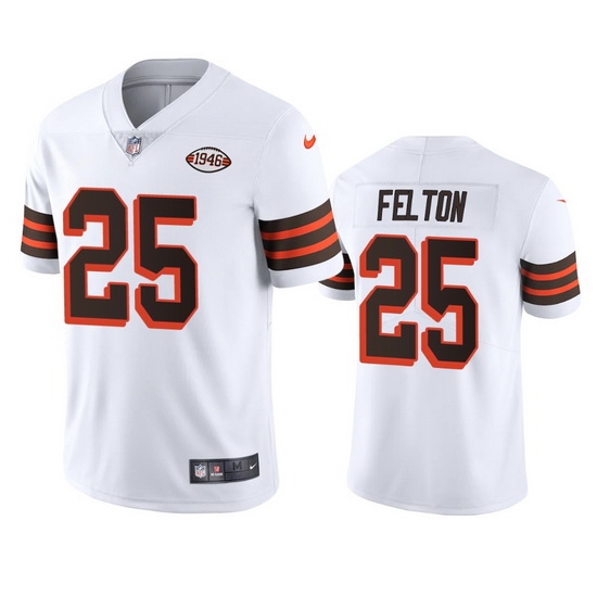 Cleveland Browns 25 Demetric Felton Nike 1946 Collection Alternate Vapor Limited NFL Jersey White Cleveland Browns 25 Demetric Felton Nike 1946 Collection Alternate Vapor Limited NFL Jersey White
