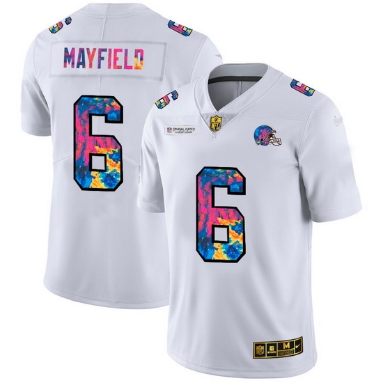 Cleveland Browns 6 Baker Mayfield Men White Nike Multi Color 2020 NFL Crucial Catch Limited NFL Jersey Cleveland Browns 6 Baker Mayfield Men White Nike Multi Color 2020 NFL Crucial Catch Limited NFL Jersey