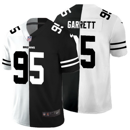 Cleveland Browns 95 Myles Garrett Men Black V White Peace Split Nike Vapor Untouchable Limited NFL Jersey Cleveland Browns 95 Myles Garrett Men Black V White Peace Split Nike Vapor Untouchable Limited NFL Jersey