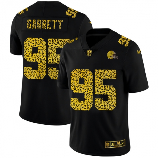 Cleveland Browns 95 Myles Garrett Men Nike Leopard Print Fashion Vapor Limited NFL Jersey Black Cleveland Browns 95 Myles Garrett Men Nike Leopard Print Fashion Vapor Limited NFL Jersey Black