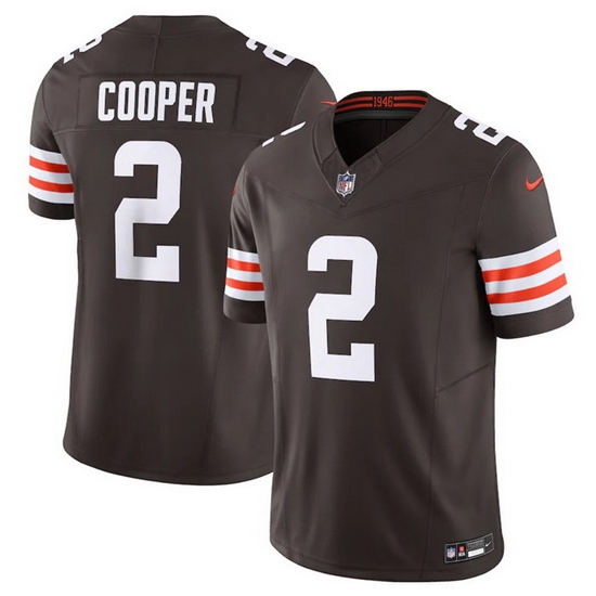 Men Cleveland Browns 2 Amari Cooper Brown 2023 F.U.S.E. Vapor Untouchable Limited Stitched Jersey Men Cleveland Browns 2 Amari Cooper Brown 2023 F.U.S.E. Vapor Untouchable Limited Stitched Jersey