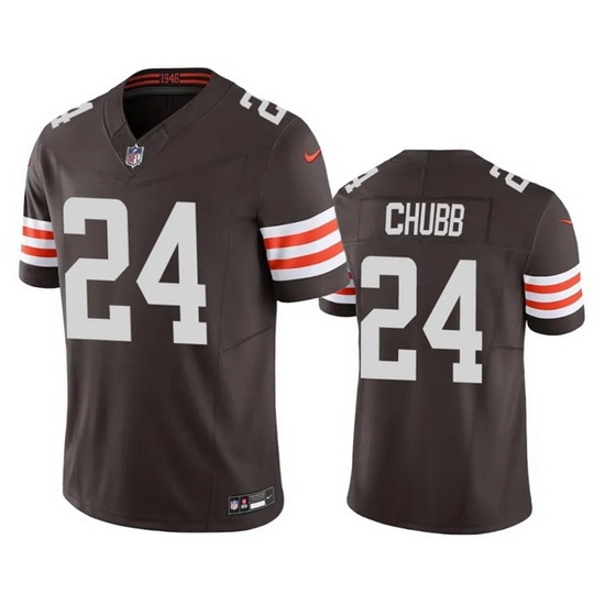 Men Cleveland Browns 24 Nick Chubb Brown 2023 F.U.S.E. Vapor Untouchable Limited Stitched Jersey Men Cleveland Browns 24 Nick Chubb Brown 2023 F.U.S.E. Vapor Untouchable Limited Stitched Jersey