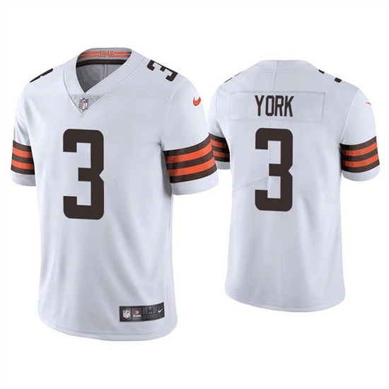 Men Cleveland Browns 3 Cade York White Vapor Untouchable Limited Stitched Jersey Men Cleveland Browns 3 Cade York White Vapor Untouchable Limited Stitched Jersey