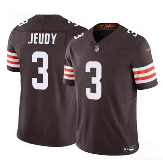 Men Cleveland Browns 3 Jerry Jeudy Brown 2023 F U S E Vapor Limited Stitched Football Jersey Men Cleveland Browns 3 Jerry Jeudy Brown 2023 F U S E Vapor Limited Stitched Football Jersey