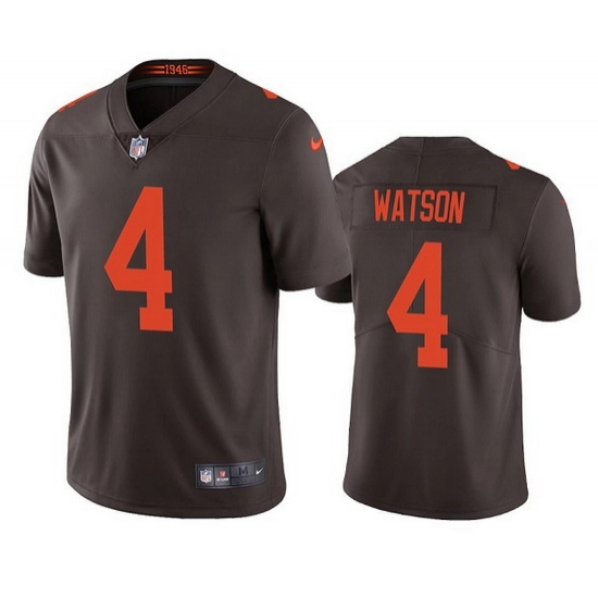Men Cleveland Browns 4 Deshaun Watson Brown Color Rush Vapor Untouchable Limited Stitched jersey Men Cleveland Browns 4 Deshaun Watson Brown Color Rush Vapor Untouchable Limited Stitched jersey