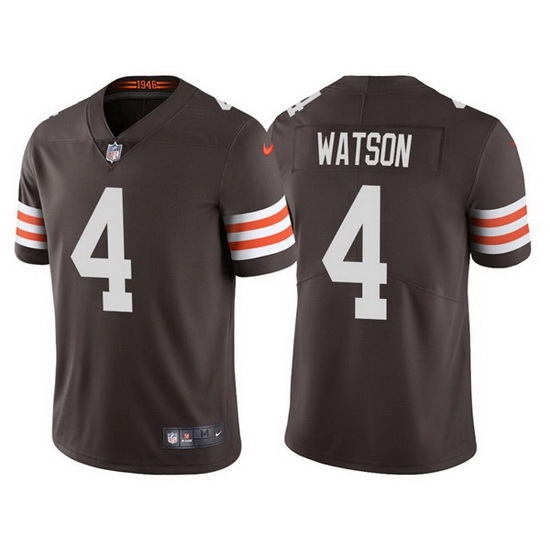 Men Cleveland Browns 4 Deshaun Watson Brown Vapor Untouchable Limited Stitched jersey Men Cleveland Browns 4 Deshaun Watson Brown Vapor Untouchable Limited Stitched jersey