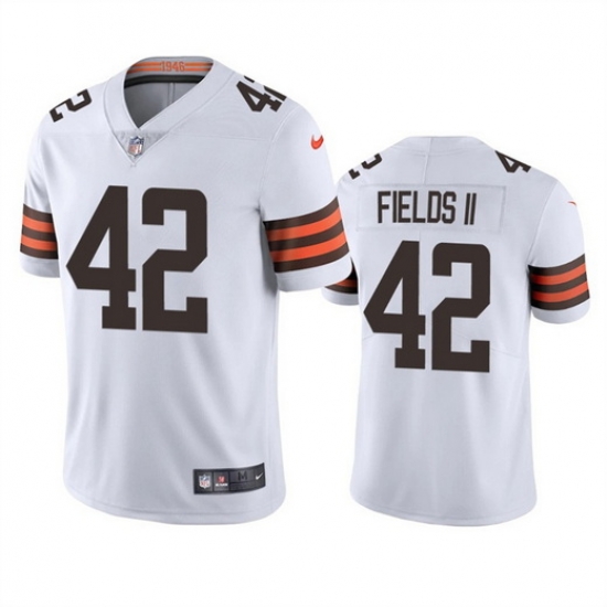 Men Cleveland Browns 42 Tony Fields II White Vapor Untouchable Limited Stitched Jersey Men Cleveland Browns 42 Tony Fields II White Vapor Untouchable Limited Stitched Jersey