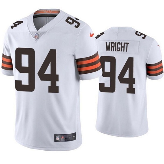 Men Cleveland Browns 94 Alex Wright White Vapor Untouchable Limited Stitched Jersey Men Cleveland Browns 94 Alex Wright White Vapor Untouchable Limited Stitched Jersey