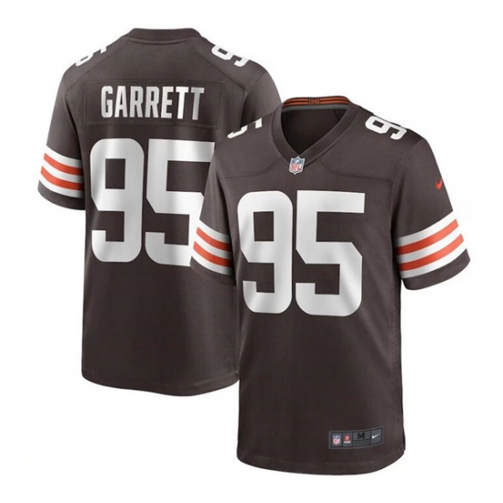 Men Cleveland Browns 95 Myles Garrett Brown Stitched Game Jersey Men Cleveland Browns 95 Myles Garrett Brown Stitched Game Jersey