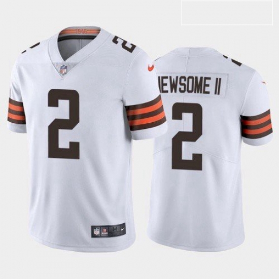 Men Cleveland Browns Greg Newsome II White Brown 2021 Draft Jersey Men Cleveland Browns Greg Newsome II White Brown 2021 Draft Jersey