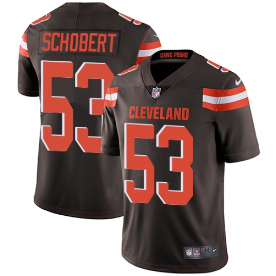 Men Nike Browns #53 Joe Schobert Brown Team Color Stitched NFL Vapor Untouchable Limited Jersey Men Nike Browns #53 Joe Schobert Brown Team Color Stitched NFL Vapor Untouchable Limited Jersey