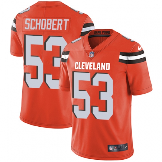 Men Nike Browns #53 Joe Schobert Orange Alternate Stitched NFL Vapor Untouchable Limited Jersey Men Nike Browns #53 Joe Schobert Orange Alternate Stitched NFL Vapor Untouchable Limited Jersey