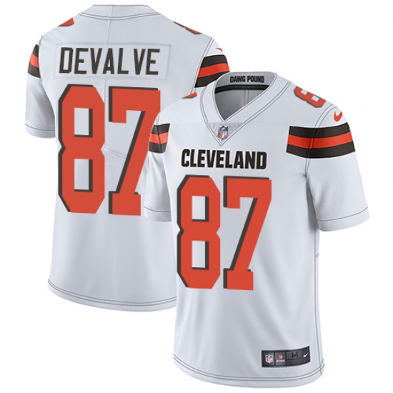 Men Nike Browns #87 Seth DeValve White Stitched NFL Vapor Untouchable Limited Jersey Men Nike Browns #87 Seth DeValve White Stitched NFL Vapor Untouchable Limited Jersey