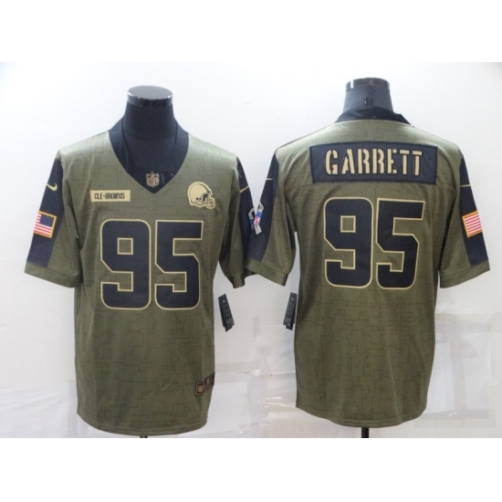 Men's Cleveland Browns #95 Myles Garrett Gold 2021 Salute To Service Limited Player Jersey Men's Cleveland Browns #95 Myles Garrett Gold 2021 Salute To Service Limited Player Jersey