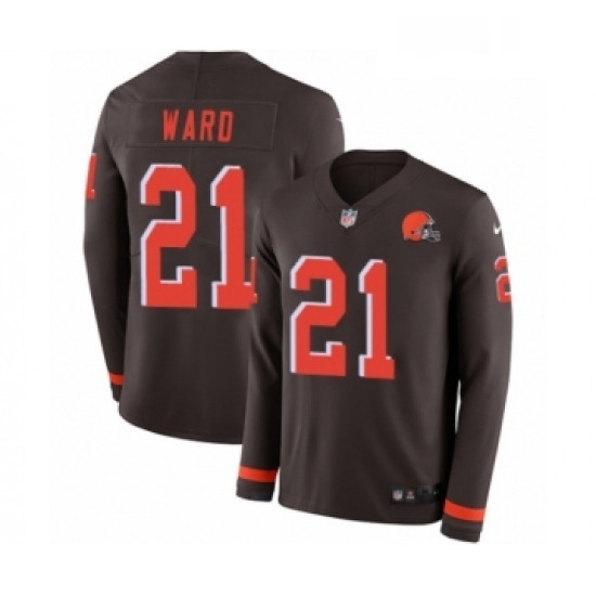 Mens Nike Cleveland Browns 21 Denzel Ward Limited Brown Therma Long Sleeve NFL Jersey Mens Nike Cleveland Browns 21 Denzel Ward Limited Brown Therma Long Sleeve NFL Jersey