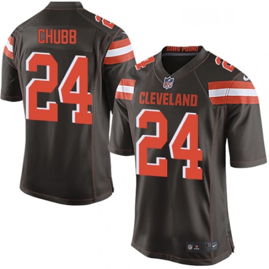 Mens Nike Cleveland Browns 24 Nick Chubb Game Brown Team Color NFL Jersey Mens Nike Cleveland Browns 24 Nick Chubb Game Brown Team Color NFL Jersey