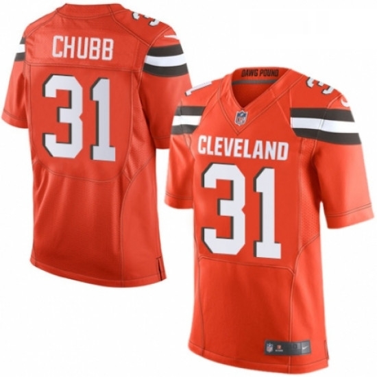 Mens Nike Cleveland Browns 31 Nick Chubb Elite Orange Alternate NFL Jersey Mens Nike Cleveland Browns 31 Nick Chubb Elite Orange Alternate NFL Jersey