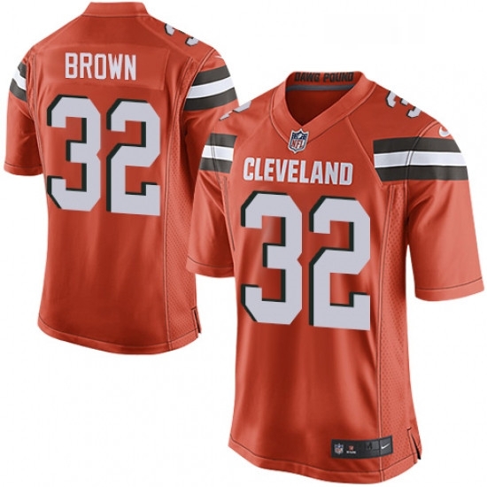 Mens Nike Cleveland Browns 32 Jim Brown Game Orange Alternate NFL Jersey Mens Nike Cleveland Browns 32 Jim Brown Game Orange Alternate NFL Jersey