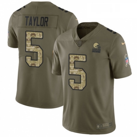 Mens Nike Cleveland Browns 5 Tyrod Taylor Limited OliveCamo 2017 Salute to Service NFL Jersey Mens Nike Cleveland Browns 5 Tyrod Taylor Limited OliveCamo 2017 Salute to Service NFL Jersey