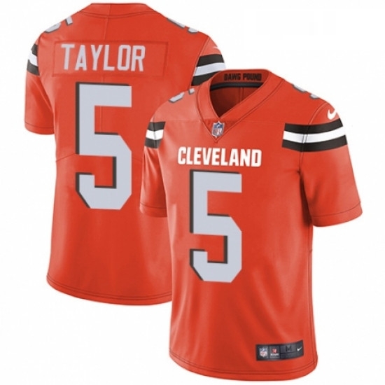 Mens Nike Cleveland Browns 5 Tyrod Taylor Orange Alternate Vapor Untouchable Limited Player NFL Jersey Mens Nike Cleveland Browns 5 Tyrod Taylor Orange Alternate Vapor Untouchable Limited Player NFL Jersey
