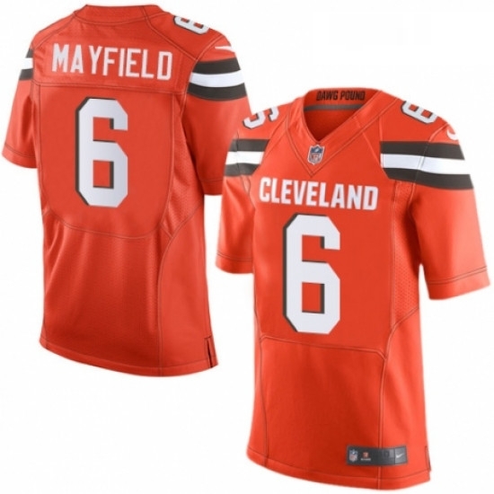 Mens Nike Cleveland Browns 6 Baker Mayfield Elite Orange Alternate NFL Jersey Mens Nike Cleveland Browns 6 Baker Mayfield Elite Orange Alternate NFL Jersey